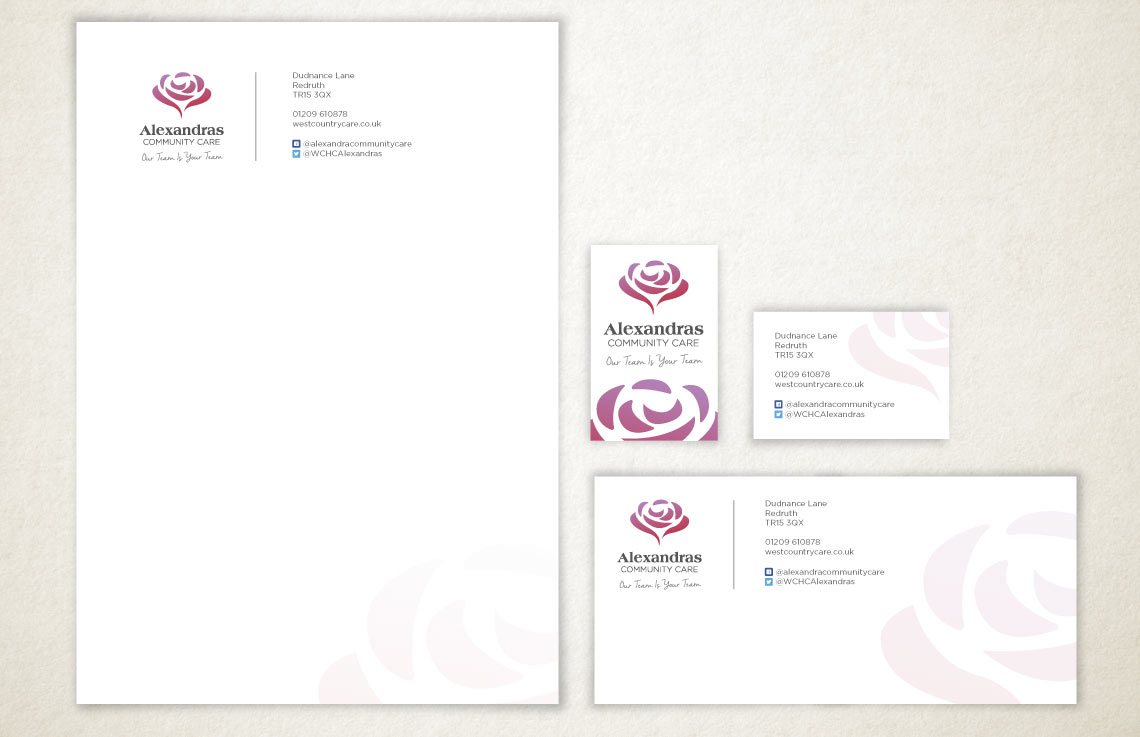 Alexandras & Westcountry Home Care stationery