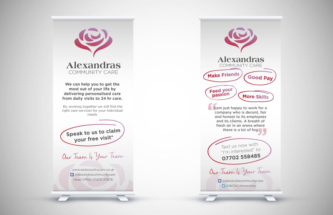 Alexandras Community Care roll up banner