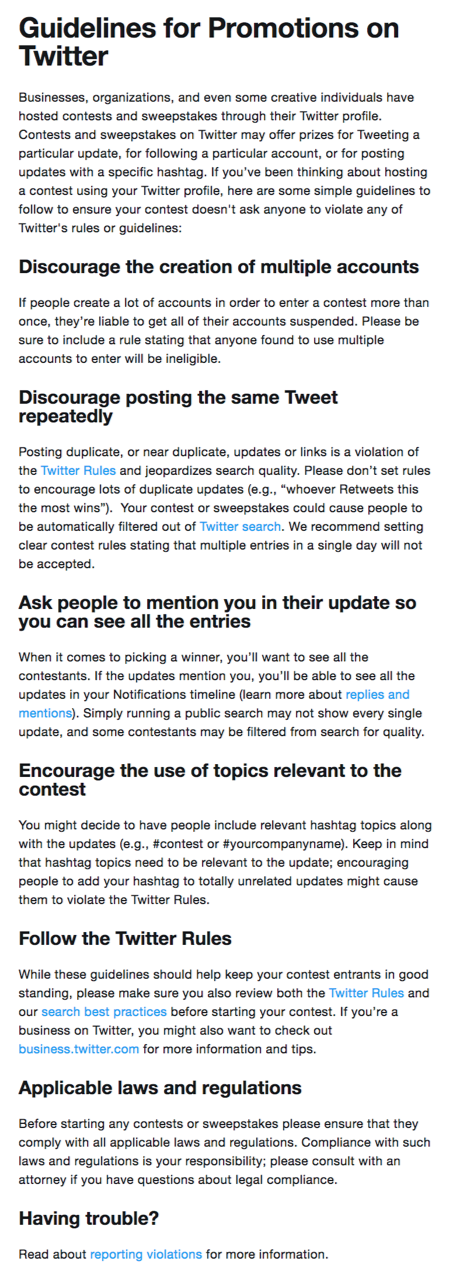 Twitter Competition Rules